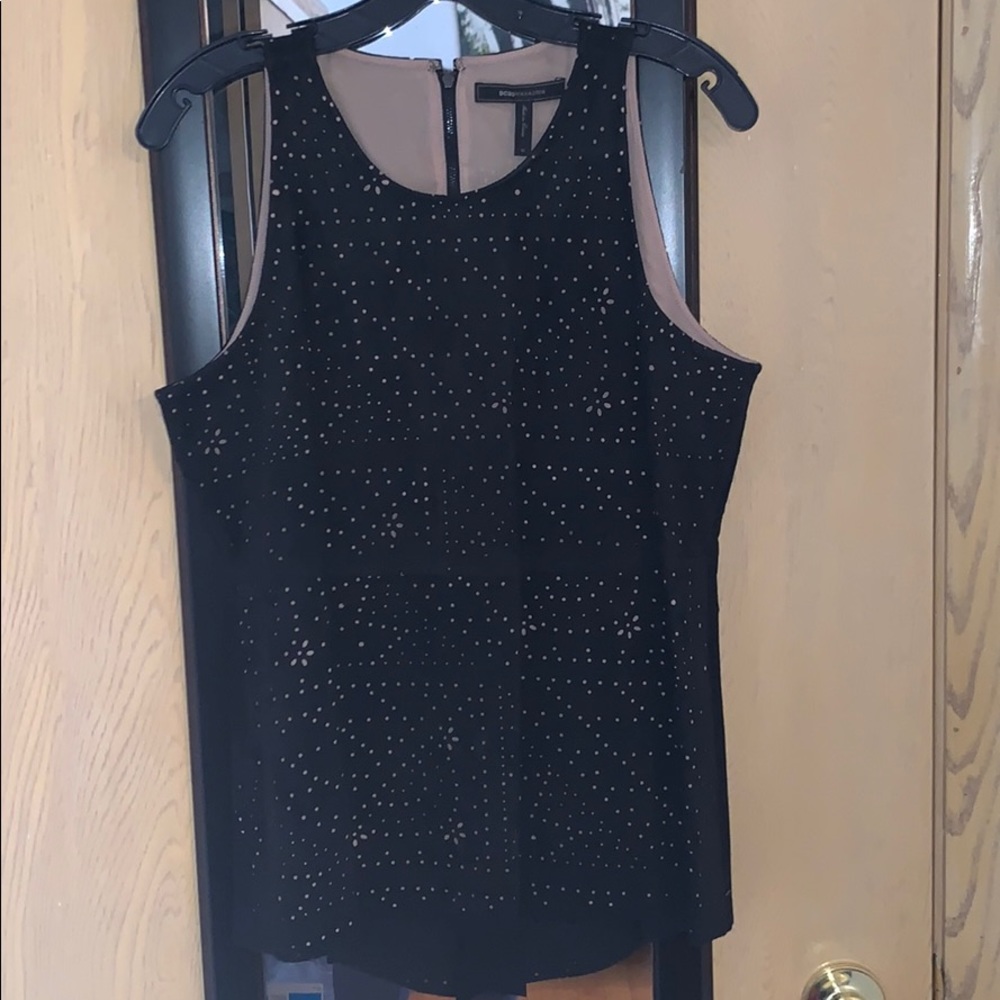 BcbgMaxAzria faux suede cut-out top